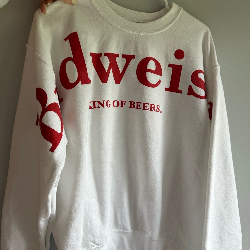 Vintage Budweiser White and Red Sweatshirt